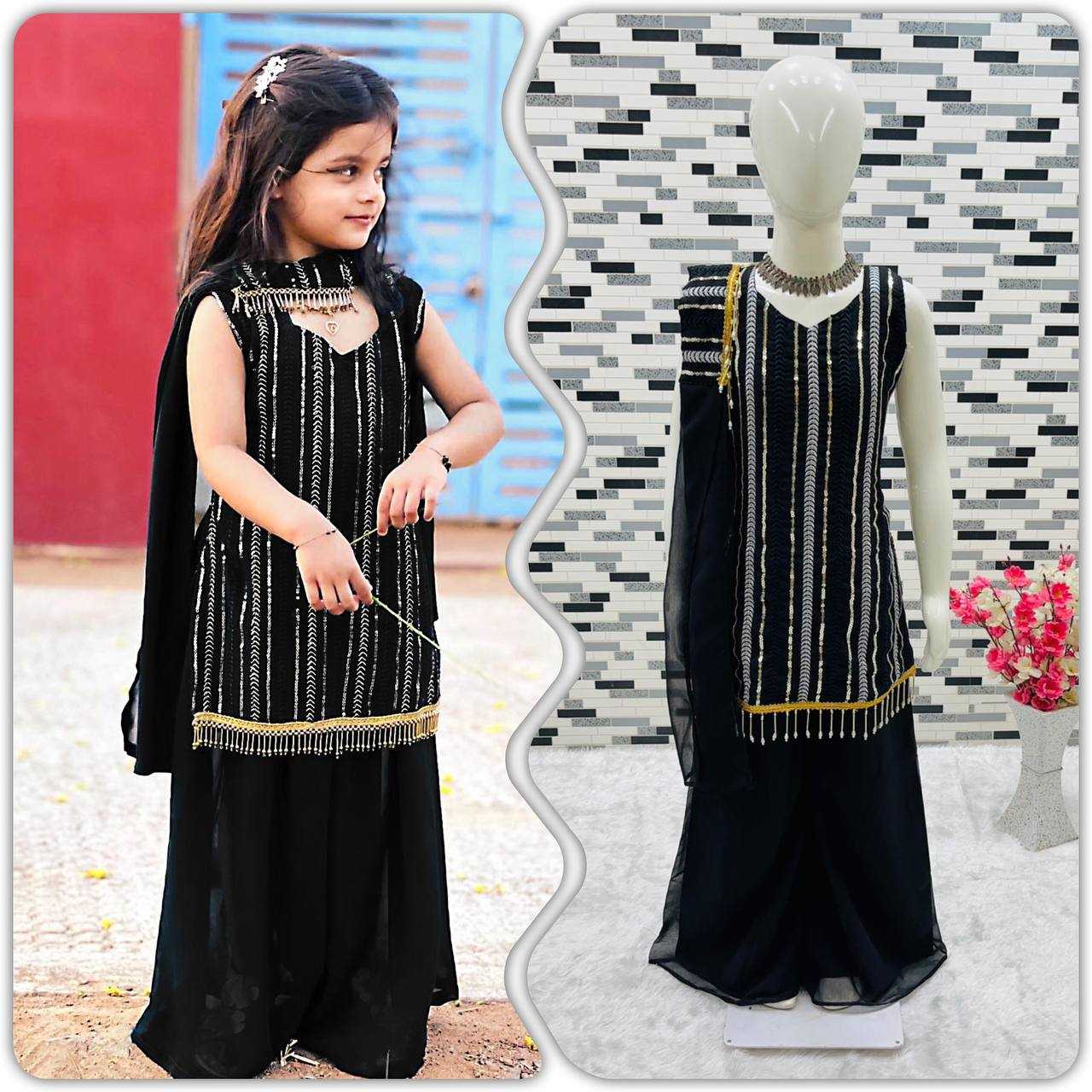 YNF FAUX GEORGETTE ROC 172 KIDS WEAR WHOLESALE KIDS SHARARA MANUFACTURER              